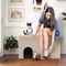 Costway Cat Litter Box Enclosure Hidden Furniture Cat Washroom Shoe Storage Bench Beige/Grey